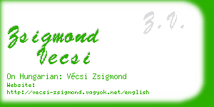 zsigmond vecsi business card
